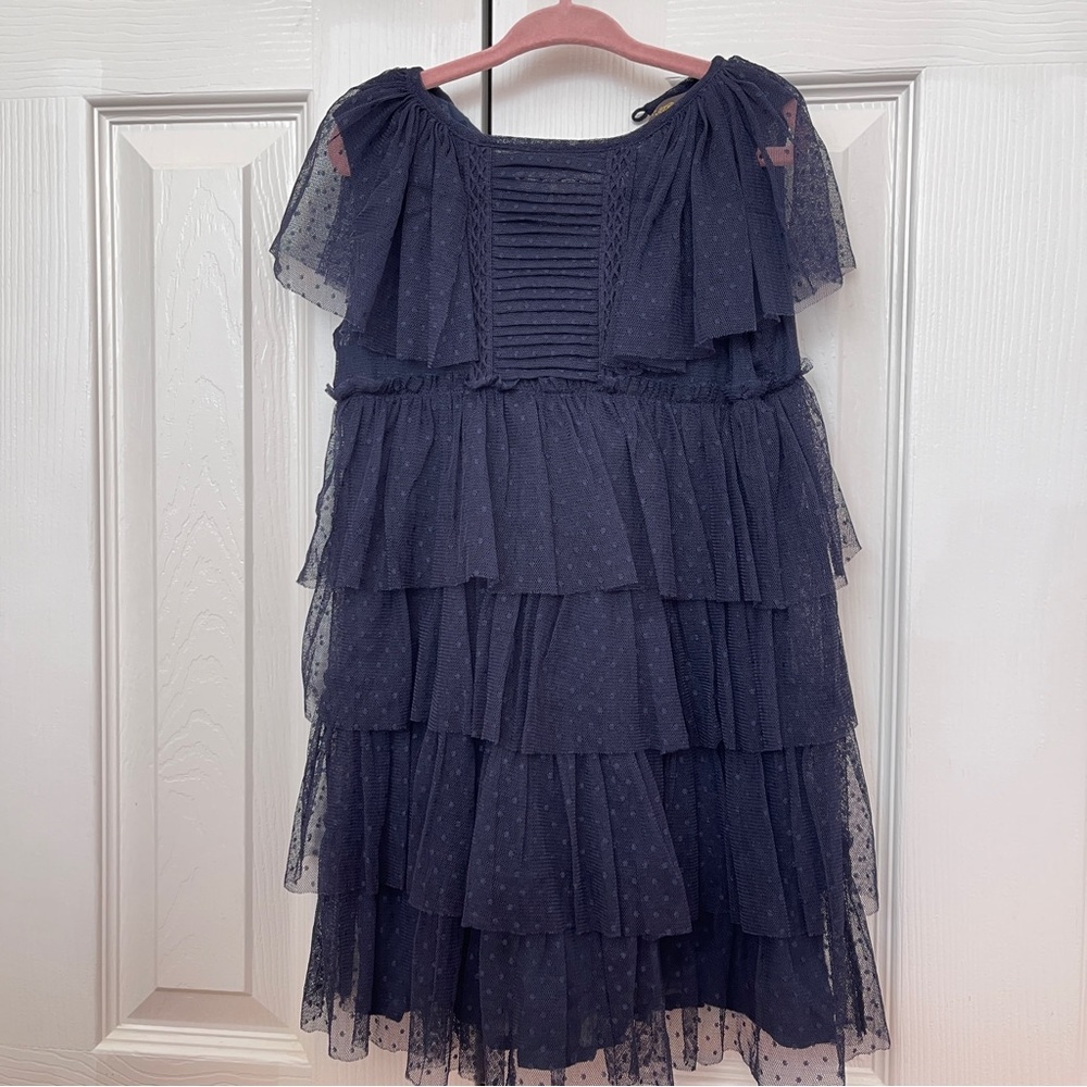 Girls 3T Velveteen Navy Tiered Dress